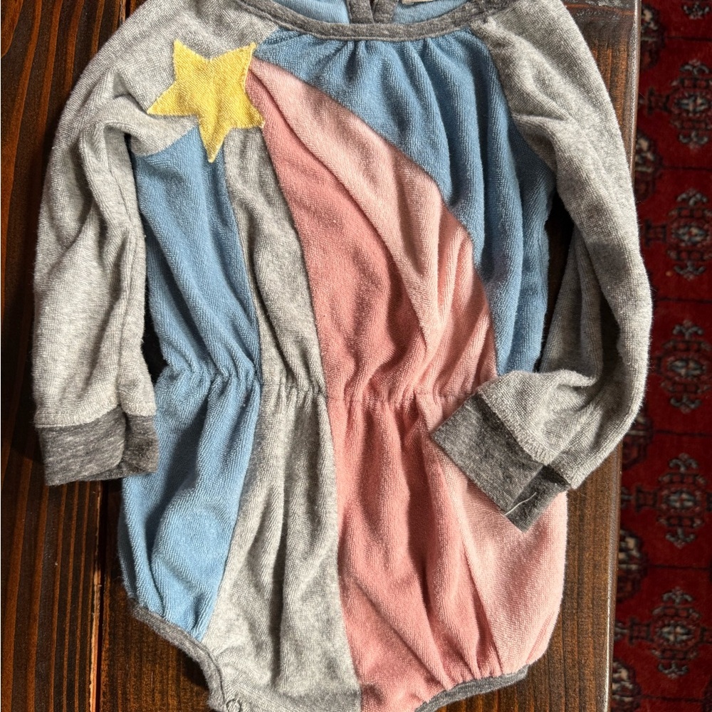Miki Miette terry cloth romper Colorful Star Kids Bodysuit